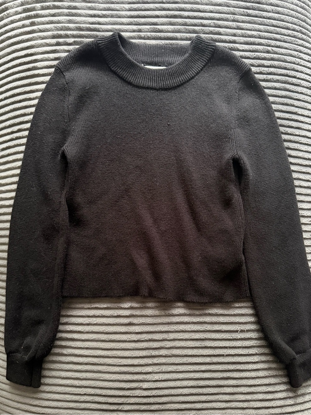 Max Studio Kids Black Ribbed Crewneck Sweater